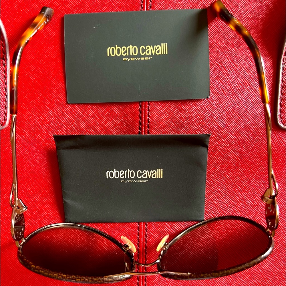 Roberto Cavalli 💯% Authentic Gorgona Aviator Sunglasses w/case 😎 Pre-Loved/EUC❤️ - Picture 2 of 11